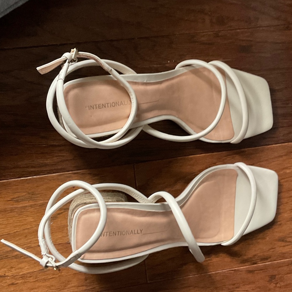 INTENTIONALLY BLANK White Strappy Heels